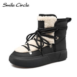 Smile Circle Snow Boots Women Winter Warm Plush Ankle Boots Trendy Platform Casual Shoes