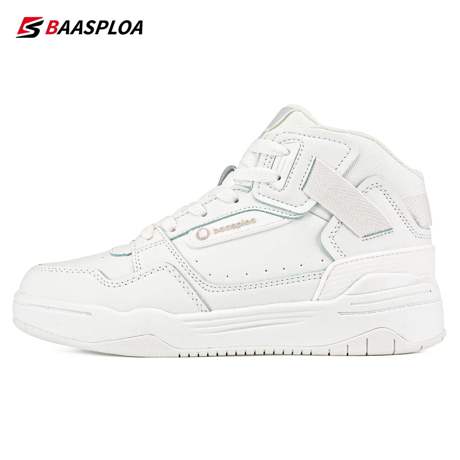 Baasploa Women Snow Boots Leather Waterproof Ankle Boots for Women Plush Warm Casual Shoes Comfort Walking Non-Slip Lace-Up