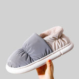 Evshine Winter Toast Women Slippers Warm Plush Cotton Slippers Indoor Home Non-Slip Thick Sole Furry Shoes For Couples New 2022