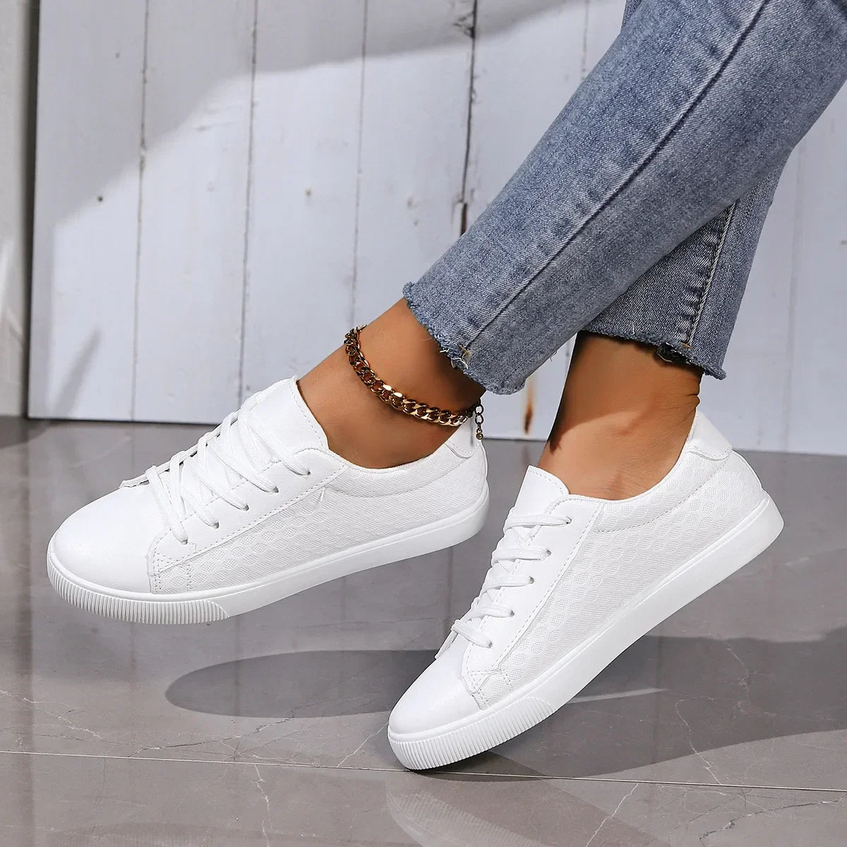 Little White Shoes for Women  New Spring Version Lace-up Casual Shos Ladies Comfort Non-slip Flats Woman Sneakers Zapatillas