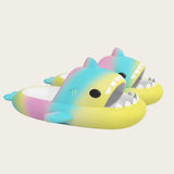 2024 Lovely Summer Gradient Shark Slippers Girls Home Soft Flat Sandals Men Beach Cool Non-slip Slides Adults Cartoon Flip Flops