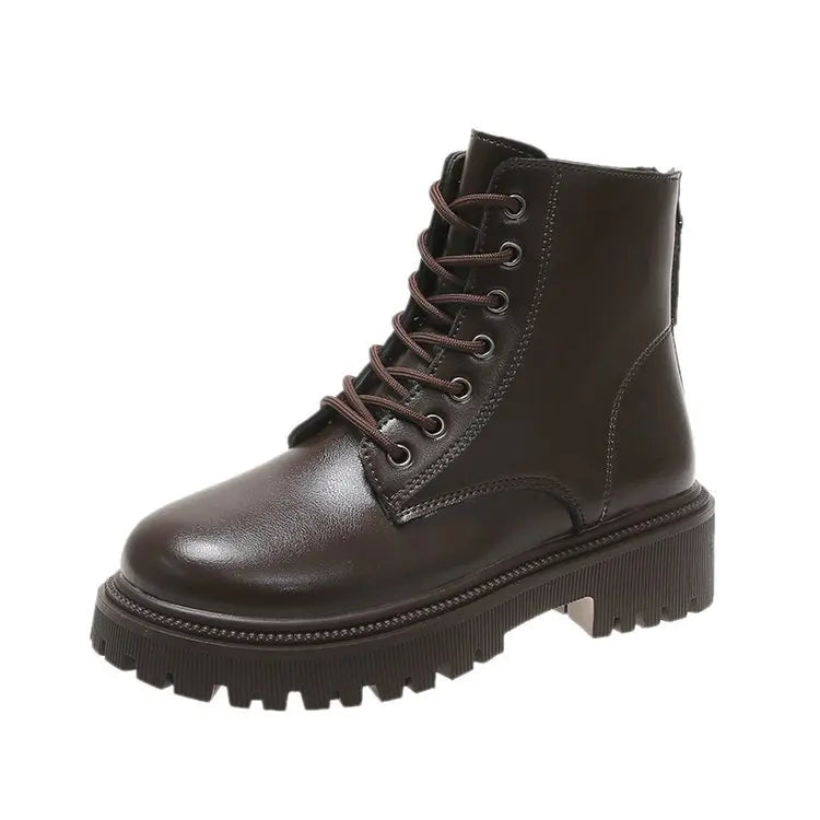 Med Heel Boots Women's Rubber Shoes Rain Flock PU Sewing Hoof Women's Rubber Boots Rain Med PU Flock Sewing Hoof