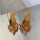 Sexy Butterfly Women's Shoes Bowknot Pumps Bow Pointed Toe High Heel Elegant Sandals Shallow Mouth Stiletto 2023 Ankle Stape