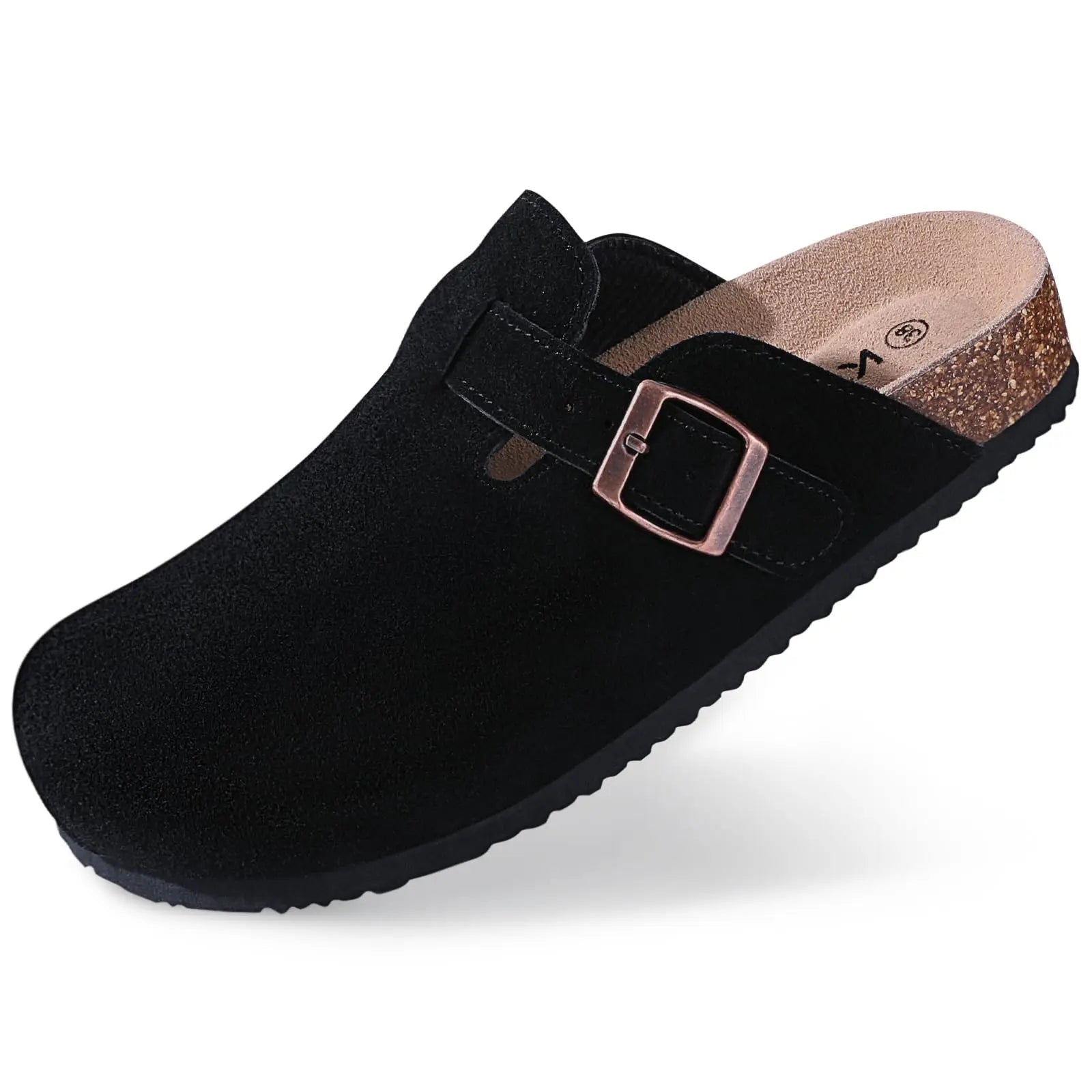 KIDMI New Suede Women Clogs Slippers Fashion Cork Footbed Beach Slippers Soft Cork Nonslip Men Clogs Slippers With Arch Support