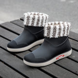 2023 new rain boots for women, outdoor fashionable rain boots, winter cotton warm outdoor non-slip waterproof rubber shoes for w