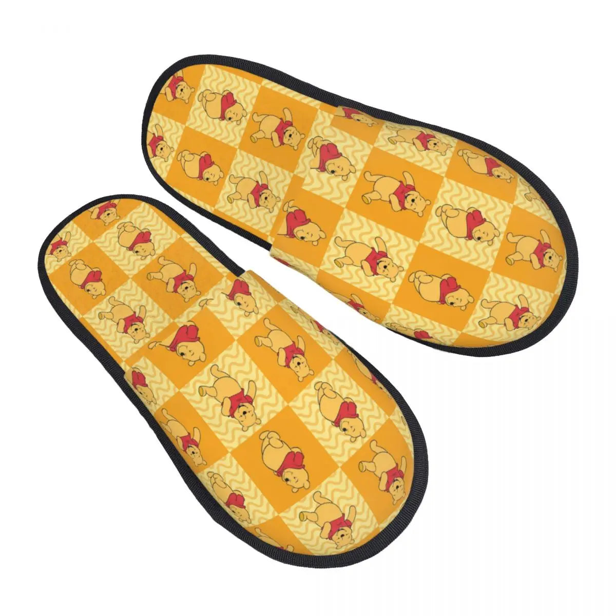 Custom Winnie The Pooh Memory Foam Slippers Women Comfy Warm Cartoon Bear House Slippers