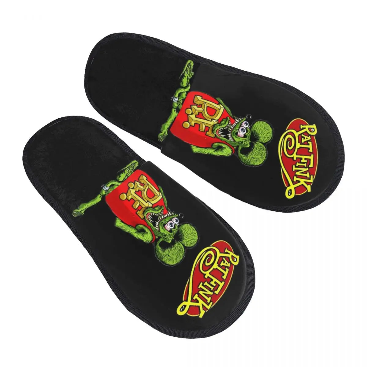 Chaussons Animés Rat Fink Personnalisés Anime Dessin Animé pour Femmes, Chaussons d'Hôtel Confortables en Mousse à Mémoire, À Enfiler