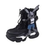 Women's Thick-soled Boots Wedge Heel Lace-up Decorative Women's Shoes Fashion Winter Women's Boots Vulcanized shoes Modern Boots