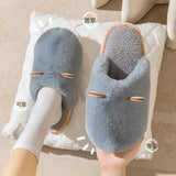 2024 new cotton slippers with wrapped heels female corgi dog home slippers domestic thick soled warm plush shoes male