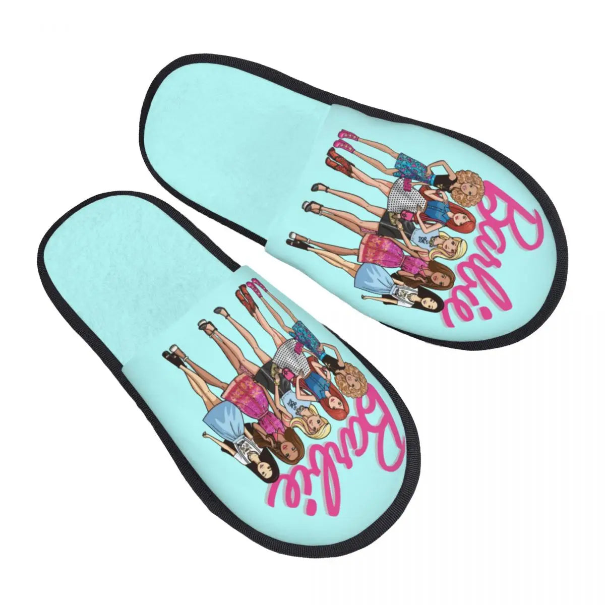 Custom Barbie Memory Foam Slippers Women Comfy Warm House Slippers