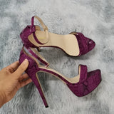 2025 New Women Sandals 14cm Supper High Heels Sexy Open Toes Buckle Strap Sandal Blue Heels Snake Pattern Platform Wedding Shoes