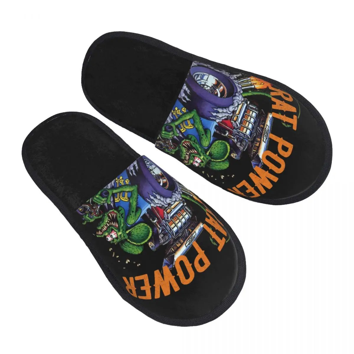 Chaussons Animés Rat Fink Personnalisés Anime Dessin Animé pour Femmes, Chaussons d'Hôtel Confortables en Mousse à Mémoire, À Enfiler