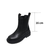 Autumn Boots Woman Winter 2024 Black Chelsea Kawaii Cute Hot Korean Genuine Leather Chunky Half Booties New In Women's Shoes New