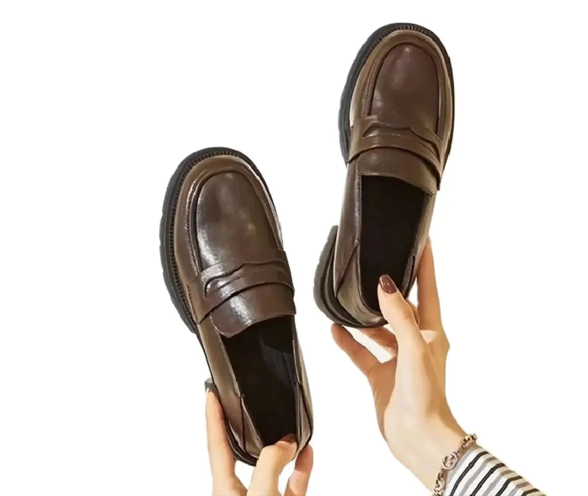 Spring Summer Casual College Style PU Pumps Women Japan School Uniform Shoes Loafers Solid Color Black Brown Soft Breathable