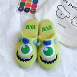 Cartoon Sulley Mike Slippers Cute Girl Warm Home Slippers Women Indoor Slippers Blue Duck Kawaii Non-slip Slippers Gifts EU36-41
