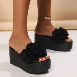 2024 Wedges Sandals Women Slippers Summer Beach Platform Shoes Flower Slippers Women High Heel Slippers Women