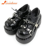 Wedge High Heels Y2k Shoes 2023 Summer Hot Star Graffiti Women Shoes On Platform Punk Gothic Lolita Mary Jean Platform Shoes