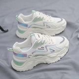 Sneakers Women Platform Hollow-out Breathable Flat Shoes Woman Shoes Green Casual Trainers Ladies Chunky Sneakers Women Shoes