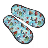 Custom Lightning McQueen Sport Cars Soft Scuff With Memory Foam Slippers Women Spa House Shoes