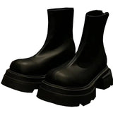 New Brand Women Ankle Platform Chelsea Motorcycle Boots Winter Shoes 2022 Fashion Goth Casual Shoes Gladiator Flats Snow Botas