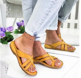 New Women Wedge Sandals Casual Flat Shoes Female PU Casual Summer Shoes for Women Flip Flop Flats Ladies Beach Slipper Sandal