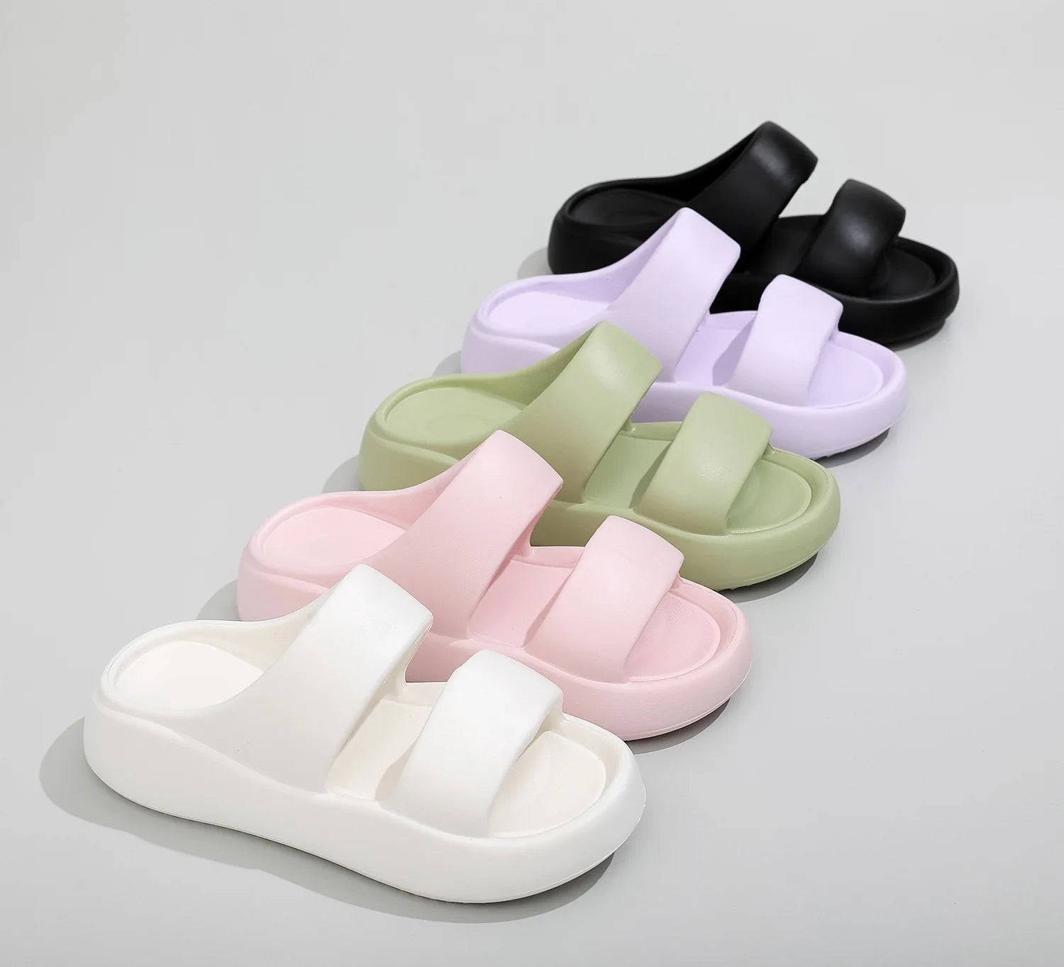 Sweet Women's Fashion Thick EVA Slippers Summer Men Indoor Waterproof Soft Slides Adults Outdoor Candy Color Non-slip Flip Flops