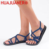 Rome Weaving Women Sandals Open Toe Flats Casual Shoes Summer New Ladies Beach Rope Knot Girls Big Size 35-43