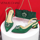 Blue Color Italian Design Party Shoes With Matching Clutch Bag Hot African Wedding With Women Heel Shoes And Bag Set Party