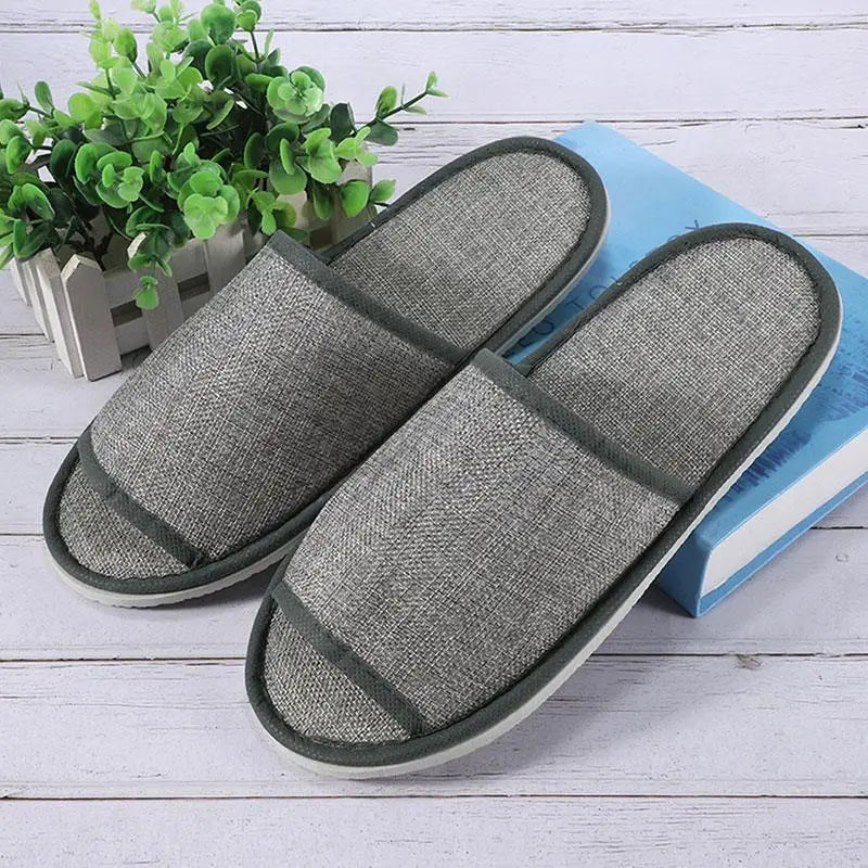 1Pair Travel Spa Hotel Non-slip Slippers Men Women Cotton Linen Flip Flop Shoes Slippers Full/Half Inclusive Guest Slippers Shoe