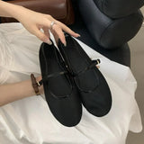 2024 Fashion Round Toe Mesh Mary Jane Flats Shoes Women Summer Shallow Shoes Buckle Ballet Footwear Ladies Moccasins Shoes