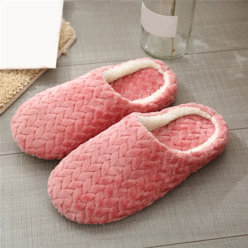 Women Indoor Slippers Warm Plush Home Slipper Autumn Winter Shoes Woman House Flat Floor Soft Slient 2023