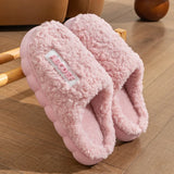 New Fashion Winter Couple Indoor Non-slip Mule Women Men Flip Flops Warm Fluffy Slippers Ladies' Home Slides Casual Cotton Shoes