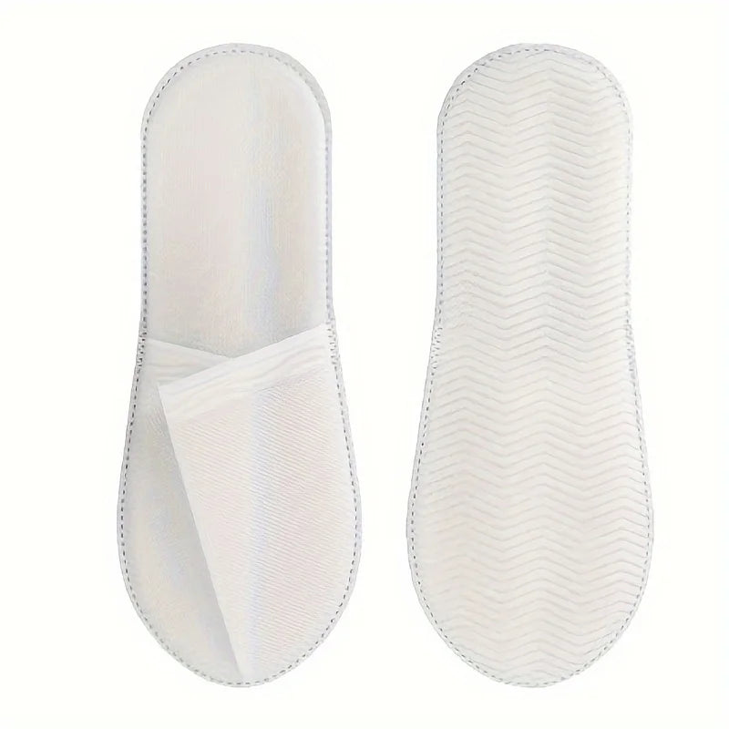 1/5/10pairs Disposable Slippers For Hotel Family Travel Beauty Salon Guests Unisex Portable Non Slip Non-woven Fabric Indoor