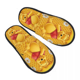 Custom Winnie The Pooh Memory Foam Slippers Women Comfy Warm Cartoon Bear House Slippers