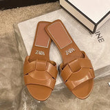 Summer Designer Women's Sandals, ZA Women's Slippers, Indoor Bathroom, Outdoor Walk, Flat Heeled Low Heeled Sandals