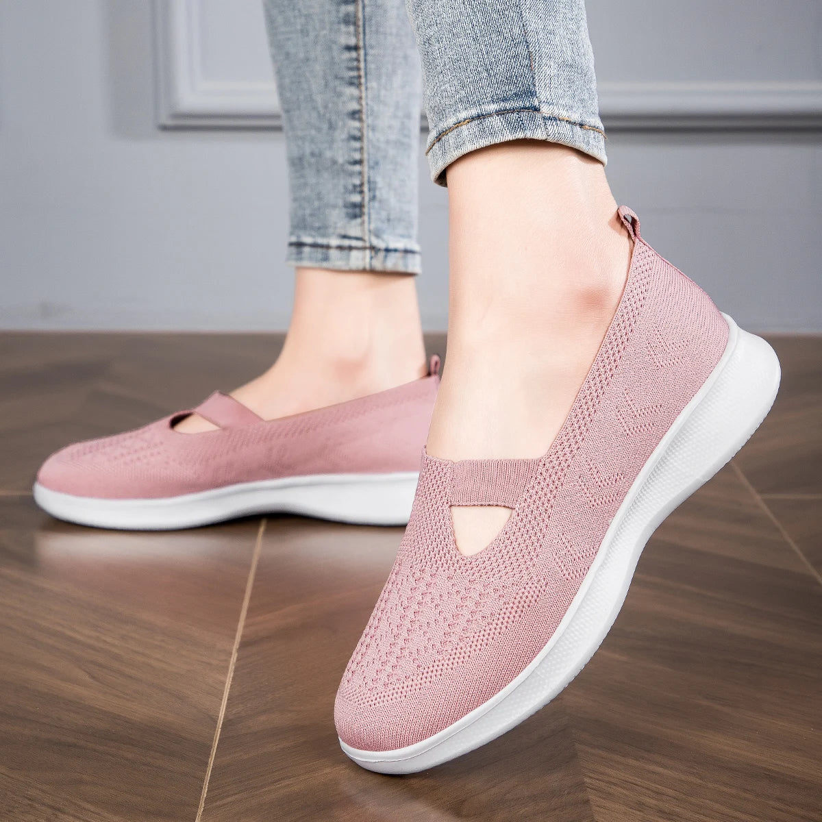 Summer Comfort Casual Women's Shoes Fashion Soft Sole Breathable Hollow Out Flat Shoes for Women Outdoor Tennis Zapatos De Mujer