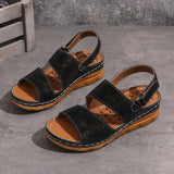 2024 High Quality Shoes Female Plus Size Women's Sandals Summer Casual Sandals Women Hollow Platform Wedge Rome Shoes Women