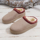Snow Boots 2024 Women Winter Cashmere Warm Thick Soles Without Heel-covered Hair Half Slipper Cotton Shoes Cashmere Warm Boots
