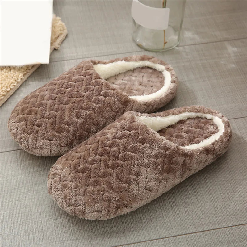 Women Indoor Slippers Warm Plush Home Slipper Autumn Winter Shoes Woman House Flat Floor Soft Slient 2023
