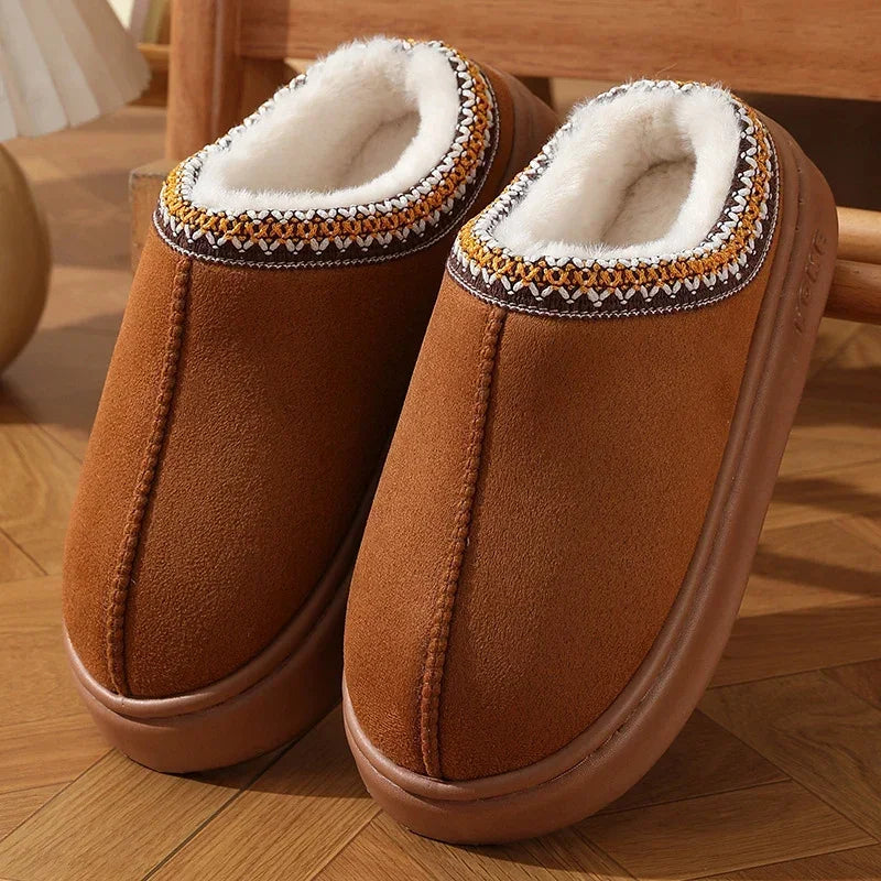 New Fluffy Slippers Women House Flats Fashion Plush Winter Designer Shoes Ladies Home Elegant Casual Footwear Large Size 45