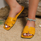 2024 Summer New Women Slippers Flat Bottom Non-slip Outdoor Open Toe Beach Female Sandals Sexy Fashion Design Slides Woman Shoes