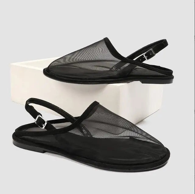 zapatos mujer 2024 tendencia Mesh Casual Sandals Flat Bottom Sandals Fashion Slip-On Shoes for Women Solid Women's Sandals Sanda