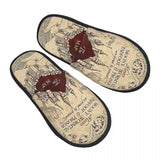Custom Magic Marauders Map House Slippers Women Comfy Memory Foam Potters Slip On Spa Slipper Shoes