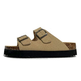 Slippers Woman Double Buckle Casual 4cm Thick Bottom Classic Brand Women Slippers