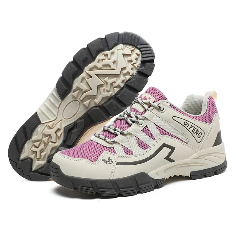 2025 Women Outdoor Casual Shoes Summer Breathable Mesh Hiking Sneakers Female Light Trekking Footwear Flat Fashion Climbing Work