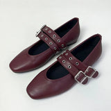 Female Buckle Strap Footwear Ballet Flats Fashion Women Dance Shoes Spring Round Toe Ladies Flats With Lolita Shoes