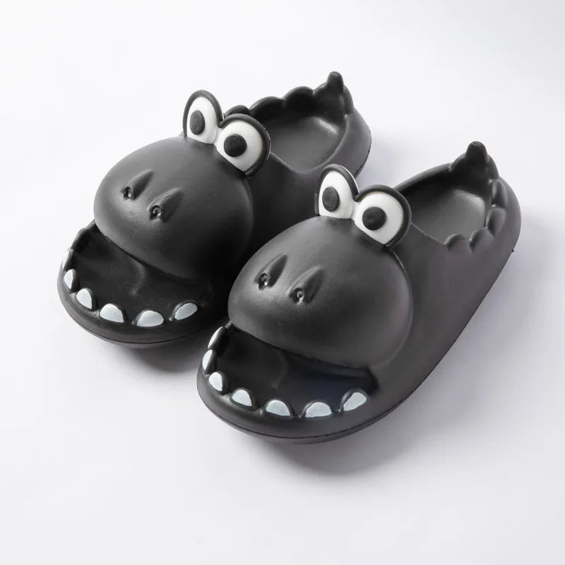 2023 Unisex Small Dinosaur Sandals for Women Men Indoor Outdoor Cartoon Home Non-slip Thick Bottom EVA Slippers Bathroom Shoes