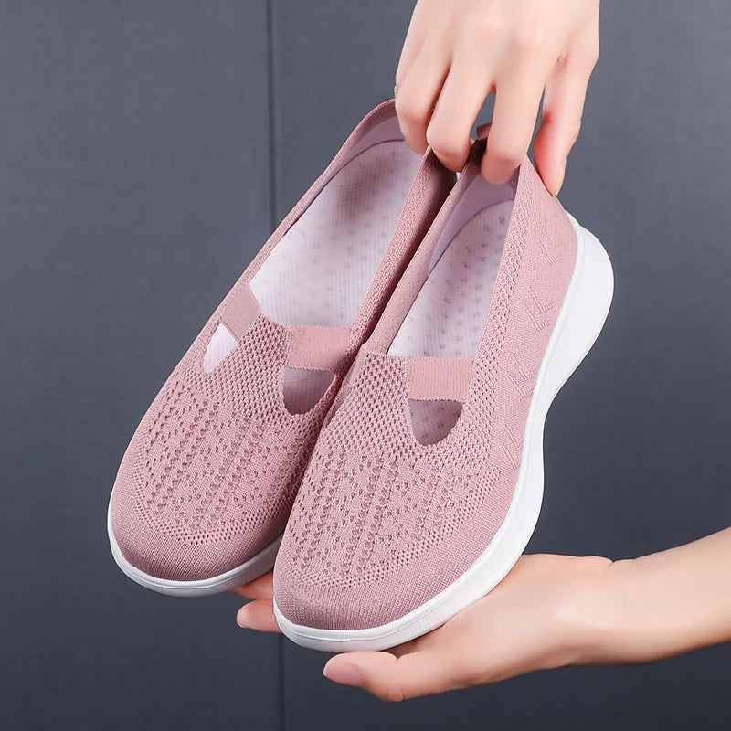 Summer Comfort Casual Women's Shoes Fashion Soft Sole Breathable Hollow Out Flat Shoes for Women Outdoor Tennis Zapatos De Mujer