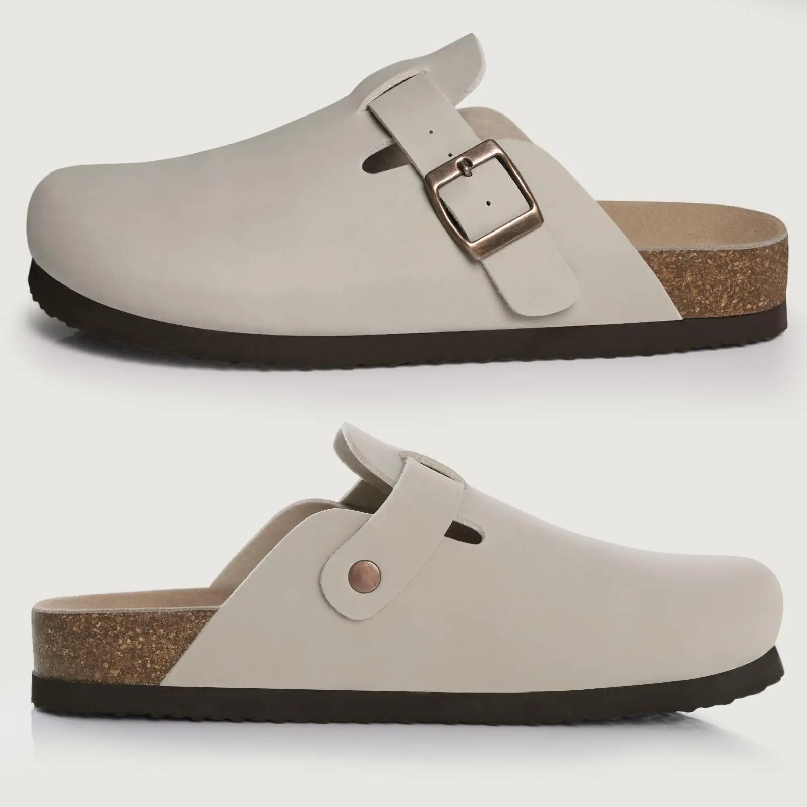 Litfun Classic Cork Clogs For Women Men Cork Footbed Mules For Men Comfort Beach Slippers Slip-on Potato Shoes Evening Sandals