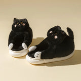 2022 New Cute Cat Slippers Women Winter Home Furry Slippers Indoor Floor Kawaii Floor Shoes Non-slip Fluffy Winter Warm Slippers